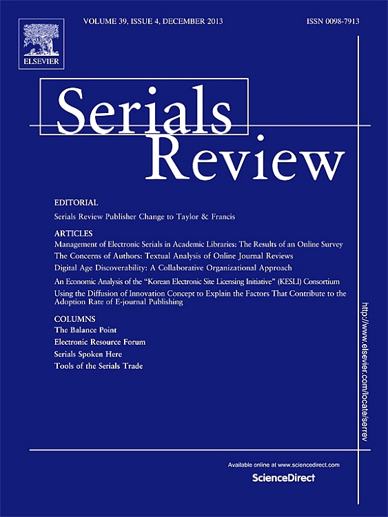 Go to journal home page - Serials Review